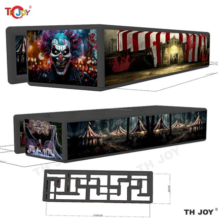 New Design Black Fun Maze Game Large Inflatable Halloween Haunted House Inflatable Haunted Labyrinth Maze for Outdoor Play