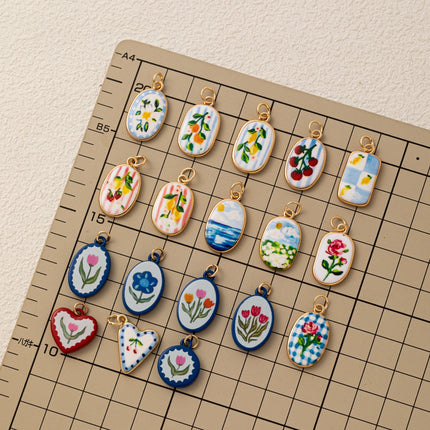 Fashionable DIY Jewelry Charms New Collection Flower Tulip Fruit Accessories for Creative charms for jewelry