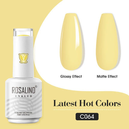 ROSALIND 15ml Nail Gel Polish Macaron Hybrid Varnish Semi Permanent Nail Art Design Soak Off Top Base Coat Esmalte UV Gel Nail