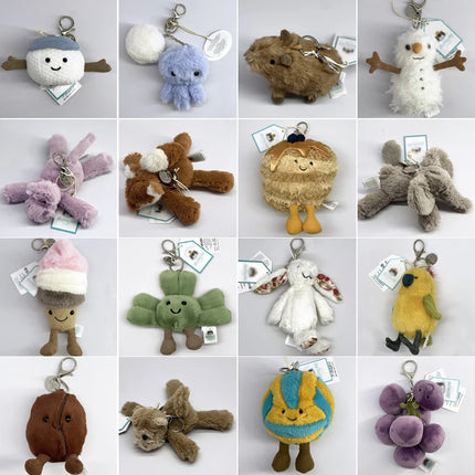 @JC Golf Ball Plush Keychain, Grape Keychain, Jellyfish Plush toy, Hippopotamus, And Plush Elephant JC Bag Keychain