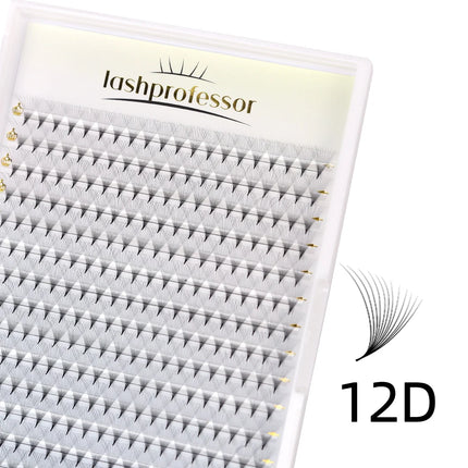 Lashprofessor 3D/4D/5D/6D Sharp Premade Volume 320Fans 8D/10D/12D Individual Lash Extension Pointy Thin Stem Russian Volume Lash