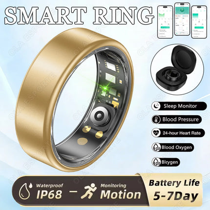 New Smart Ring Men Women, Heart Rate and Blood Oxygen Monitor Smartring IP68 & 5ATM Waterproof, Multi-sport Mode Rings Man 2026