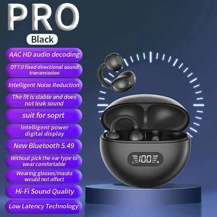 New Sport Earclip Wireless Headphone Bluetooth Earphone audífonos bluetooth inalámbrico Gaming LED Display Game and Music Mode