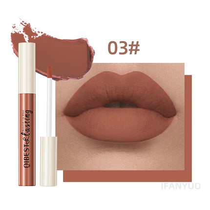 24 Colors Matte Lipstick Woman Lip Makeup Velvet Lipgloss Long Lasting Lip Tint Waterproof Non-stick Cup Lip Gloss Cosmetics