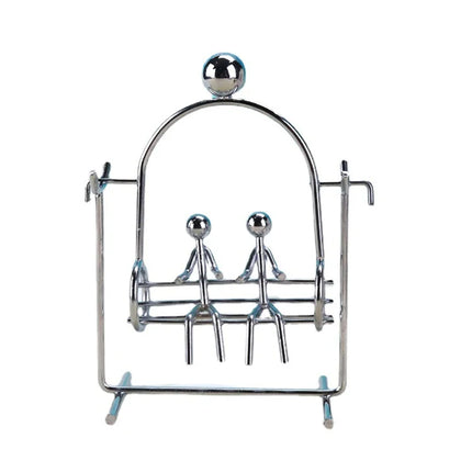 Iron Swing Couple Swing Piece Creative Home Desktop Living Room Metal Model Handicraft Birthday Gifts Desktop Decoration