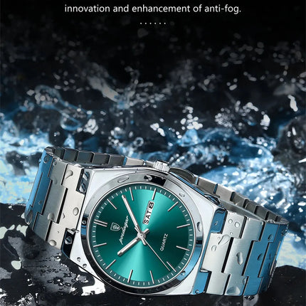 POEDAGAR Luxury Quartz Man Wristwatch Sport Men Watches Waterproof Luminous Date Week Stainless Steel Men's Watch Male Reloj