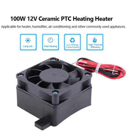 100W 12V Energy Saving PTC Car Fan Air Heater Surface Insulation Heat Up Quickly Constant Temperature Heating Element Heaters