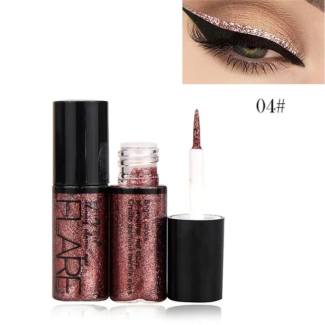 New Professional Shiny Eye Liners Cosmetics for Women Pigment Silver Rose Gold Color Liquid Glitter Eyeliner Cheap Makeup
