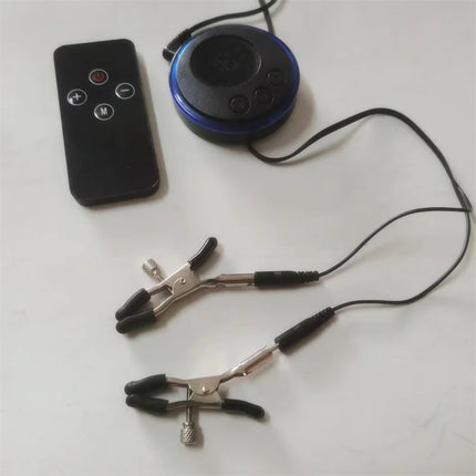 Metal Nipples Clips Labium Clamps Clitoris Stimulation Breast Sucker 8 Modes Electric Shock Sex Toys for Women Men Couples Games