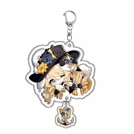 Genshin Impact Furina Clorinde Freminet Sigewinne Keychain Anime Game Pendant Accessories Gift
