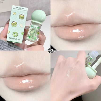 Shaoinuo Fruit-Flavored Lip Oil - Christmas Gift, Moisturizing and Nourishing, Long-Lasting, Non-Sticky and Glossy, Plumps Lips, Lip Balm Specifically for Students, Everyday Nude Makeup, Holiday Gift