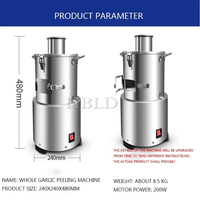 Electric Garlic Peeler Fully Automatic Powerful round Peeling And Clove Separation Machine for Kitchen Use