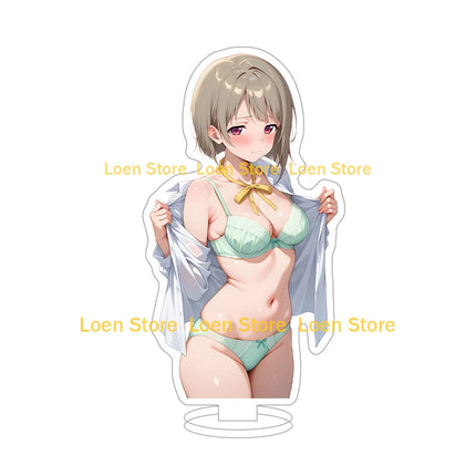 Hot game Anime sexy lingerie bikini girl student big ass big breasts bunny girl Anime Figure Acrylic stand desk ornament gift