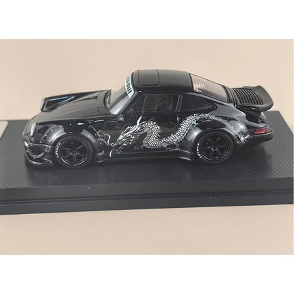 MC 1:64 RWB 930 Ducktail White Dragon Coating Wide Body Alloy Car Model Adult Souvenir Gift Static Display Hobby Collection