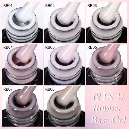 7ml Nude Pink Rubber Base Gel Nail Polish Foil Effect Semi Permanent Uv Gel Soak Off Self Leveling Gel Varnish Nail Art Base Gel