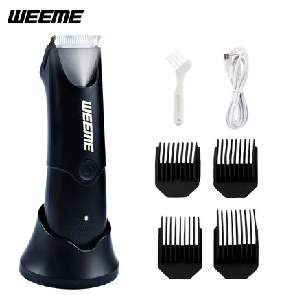 WEEME Electric Body Hair Trimer for Women Men USB Rechargeable LCD Display Painless for Bikini & Body No Skin Contact Compact