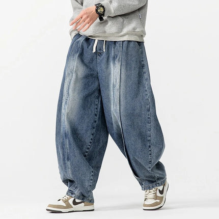 High Waist Casual Jeans Men New Arrival 2026 Spring Streetwear Harajuku Denim Pants Loose Oversized Male Harem Pant N005