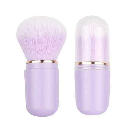 Hot Retractable Retractable Kabuki Brush Capsule-shape Multifunctional Travel Makeup Brush Cute Nail Powder Brush for Blusher