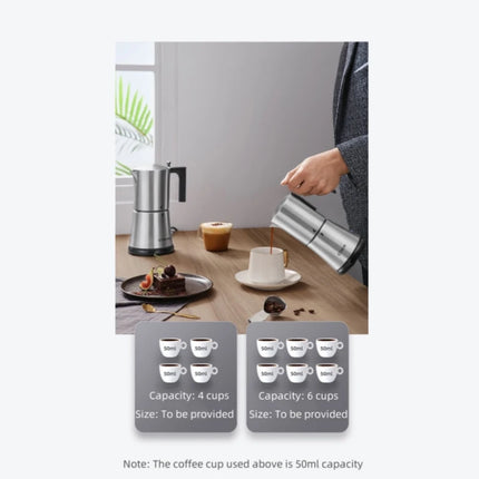 CDKM Moka Pot SUS304 Stainless Steel Mocha Espresso Coffee Electric Espresso Kettle Espresso for Office Kitchen Italian Coffee