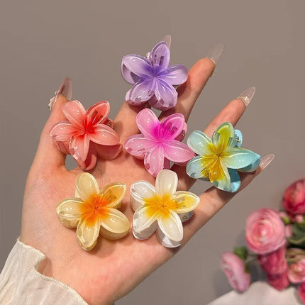 3pcs/set Flower Claw Clip Women Hawaiian Girl Hair Accessories Flower Ponytail Clip Clamp Barrettes Hairpin Summer Beach Jewelry