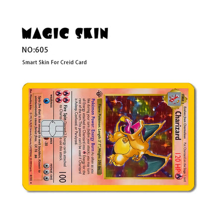 Pokemon Card Decals Credit Card Skin 2.5D HD Stickers Pikachu Game Card Decal Card Matte Film Skin Small Chip Waterproof Sticker
