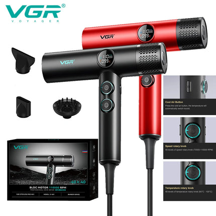 VGR Hair Dryers Professional Air Blower 110000 RPM Hair Dryer Bldc Motor Hair Dryer Machine Hair Salon for Household Use V-401