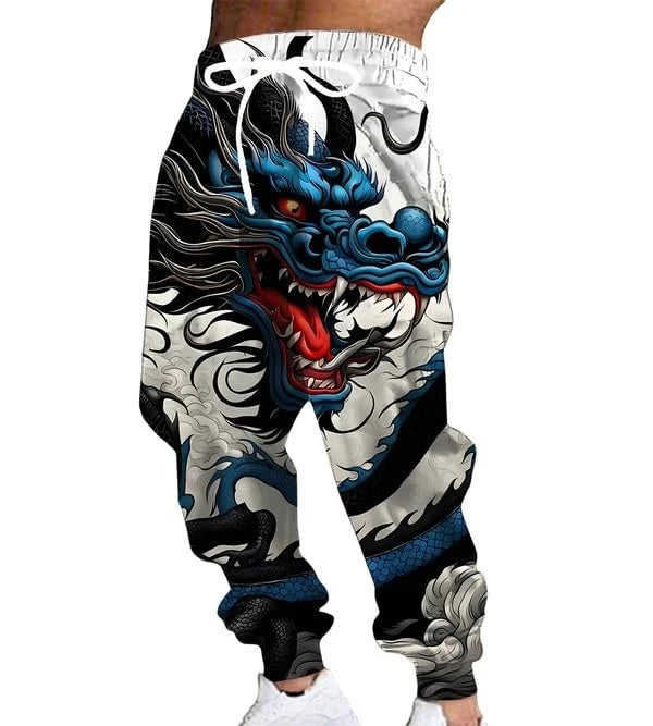 2026 Fashion New Limited Edition Five Claw Golden Dragon Texture 3D Printed Loose Outdoor Hip Hop Street Casual Sports Pants