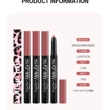 12 Colors Lipstick Pencil Matte Velvet Waterproof Long-lasting Non-stick Cup Lip Stick Sexy Rose Red Automatic Lip Liner Makeup