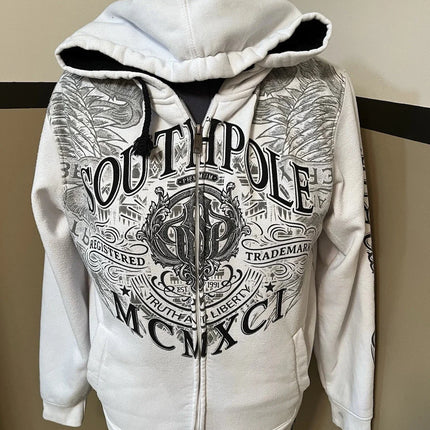 Explosions Y2K Hooded sweater Men American Retro Hip-Hop Street Graffiti Unisex Zipper Hoodie Fashion Printed Pattern Sweatshirt