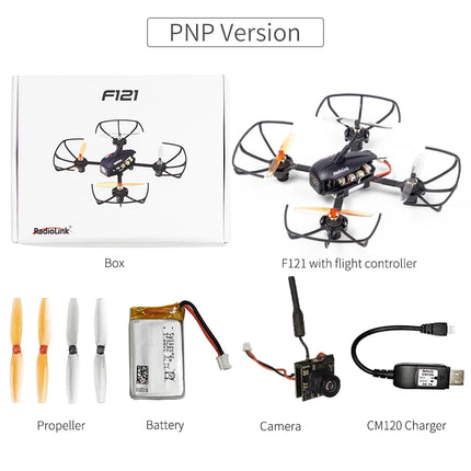 Radiolink F121 RTF FPV Racing Drone 121MM Mini Quad T8S Controller R8SM Receiver 3 Flight Mode for Education Outdoor/Indoor