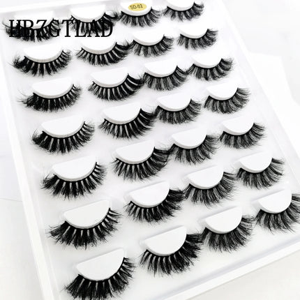 HBZGTLAD 14 Pairs Eyelashes 25mm Faux Mink Eyelashes Long Lasting Fluffy Mink Lashes Dramatic Volume lashes Extension Thick Long