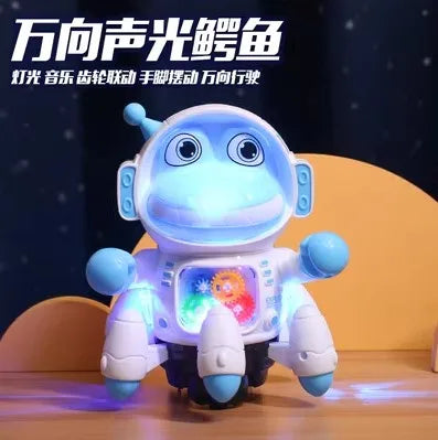 Electric space crocodile toy for children to sing and dance, 1-3 year old baby puzzle, omnidirectional walking fish