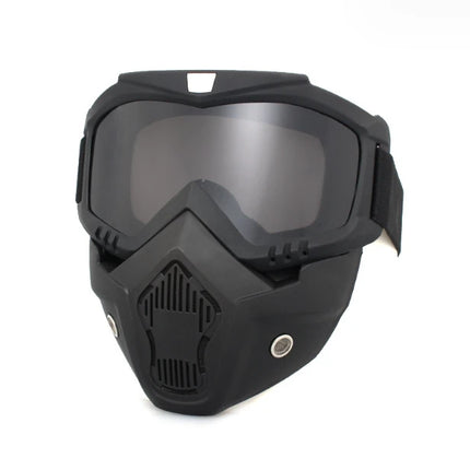 Motocross Tactical Cycling Goggles Face Mask Detachable Adjustable Glasses Mask Snowboard Eyewear Riding Proof Windproof