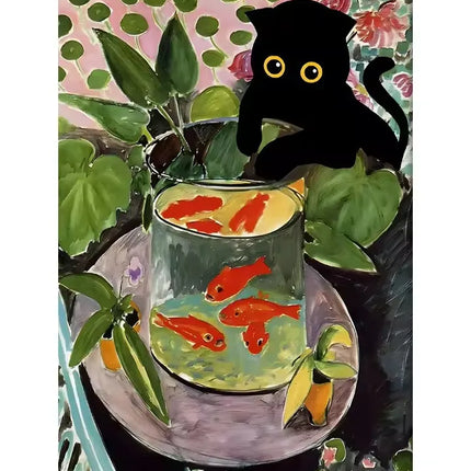 Funny Art Matisse Monet Black Cat Van Gogh Sunflowers Canvas Painting Posters and Prints Wall Pictures for Living Room Decor