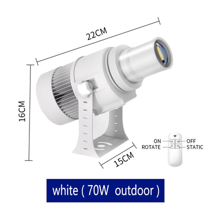 Custom Led HD Gobo Logo Projector Indoor Outdoor Ip67 Waterproof Rotating Advertising Image Projection Light For Floor Wedding