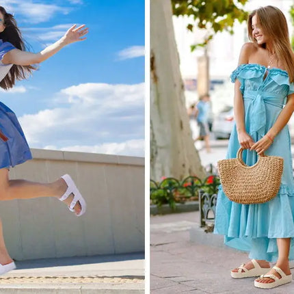 KIDMI Womens Platform Sandals with Arch Support Women Sandals Outdoor Light Beach Sandal Woman Comfort Ultra Cushion EVA Slides