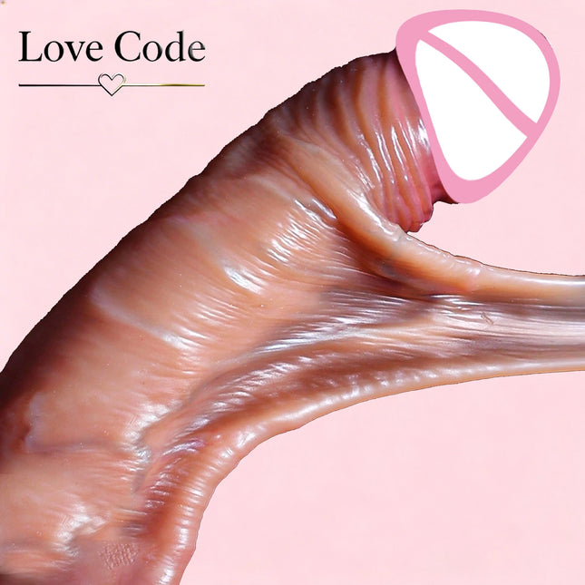 Realistic Wearable Strapon Dildo with Sliding Testicles for Women - Skin-Like Anal & Vagina Masturbation Tool with Big Penis Si