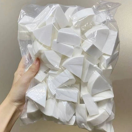 60pcs Triangle Makeup Sponge Soft Fan Shaped Puff Liquid Foundation Concealer Cream Tool Detail Powder Puff Cosmetics Applicator