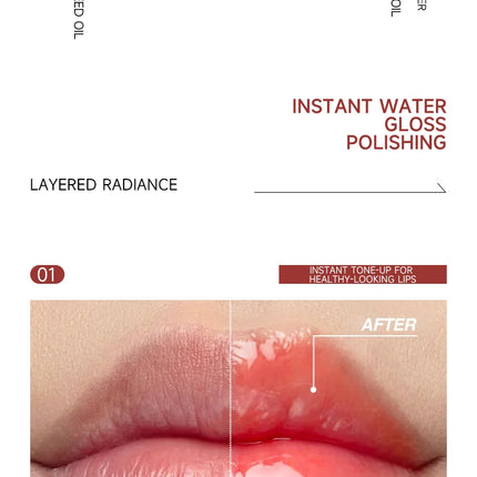 SAINVANA Water-Glow Lipstick Tint of Color Lip Balm Nourishing Shine&Line-Smoothing Lip Glaze with VitaminE Natural Gloss Finish