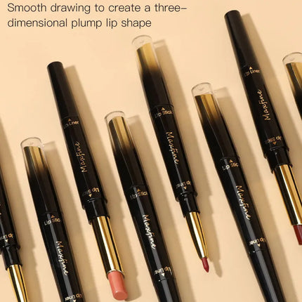 2 In 1 Lipstick lipliner Matte Highly Pigmented Waterproof Long Lasting Non stick Cup Lip Makeup