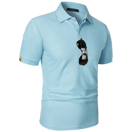 Summer Mens Short Sleeve Polo Shirt Sports Tennis T-Shirt Moisture-Wicking Shirts Breathable Button Streetwear Oversized T Shirt
