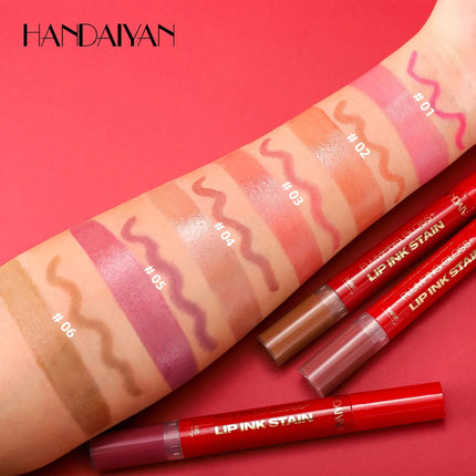 Lip Pencil Liquid Liner Double Head 2in1 Waterproof Tint Nude Oil Plump Gloss Mirror Lasting Moisturizing