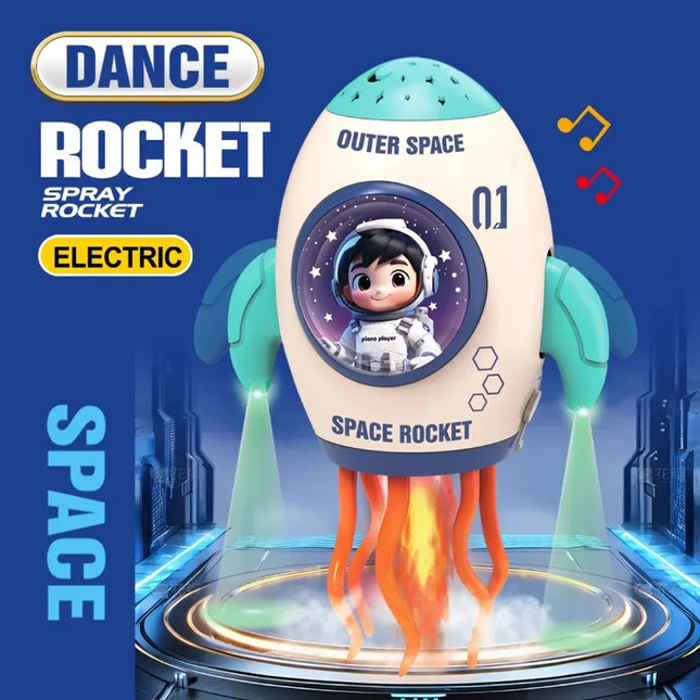 Electric Dancing Rocket Toys Automatic Obstacle Avoidance/Projection/Light and Music/Spray Baby Interactive Crawling Dance Squid