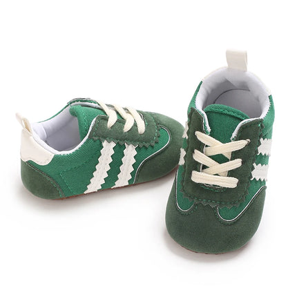 Fashion color blocking casual shoes Baby First Walkers 0-18M newborn children's canvas sports shoes soft soled baby shoes