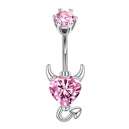 1PCS Stainless Steel CZ Belly Button Piercing Heart Navel Barbell Jewelry Butterfly Belly Button Ring Sexy Navel Ring For Women