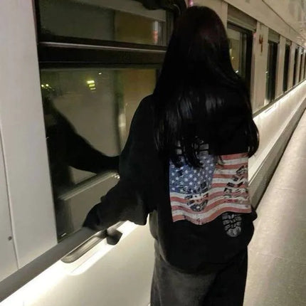 New American Flag Hoodies Men Oversized Sweatshirts Y2k Tops Streetwear Couples Hoodie Harajuku Tracksuit Women Clothing