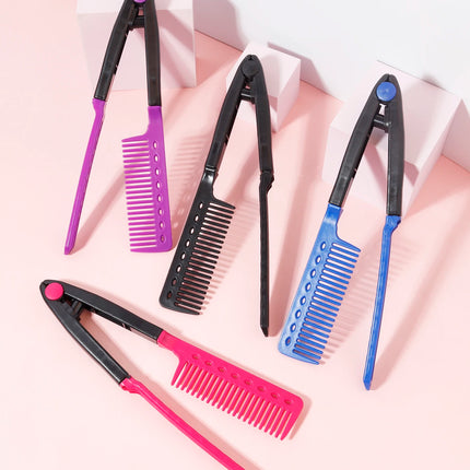 Straight hair brush, V-shaped straightener, straighten hair, suitable for hair salons, special for real hair wigs