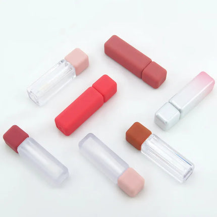 10-50pcs Empty 5ml Lip Gloss Tube Lip Color Bottle Rubbery Paint Frosted Lip Tint Cosmetic Container High-end Lipstick Packaging