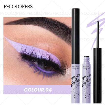 1PC Matte Colored Liquid Eyeliner Pen, Quick Drying, Smooth, Black/brown/blue, for A Charming Halloween Christmas Eye Makeup