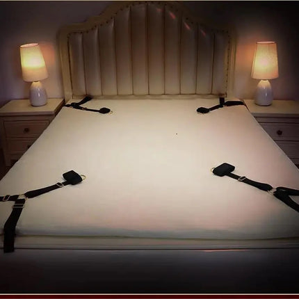 BDSM Bondage Bed Restraint Sex Toy Set Sexy Adult Female Handcuff Leg Restraint Cuffs Couple SM Slave Bed Games Strap System Toy